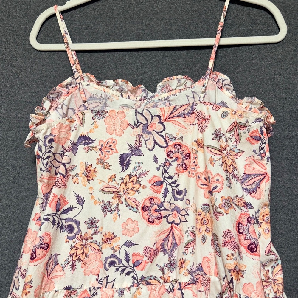 Sundress Tiered‎ Sleeveless Strappy Size S Cottagecore Beachy Pastel Floral - Picture 3 of 11